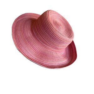 Pink Polyester Sun Hat With Beaded Bow By August